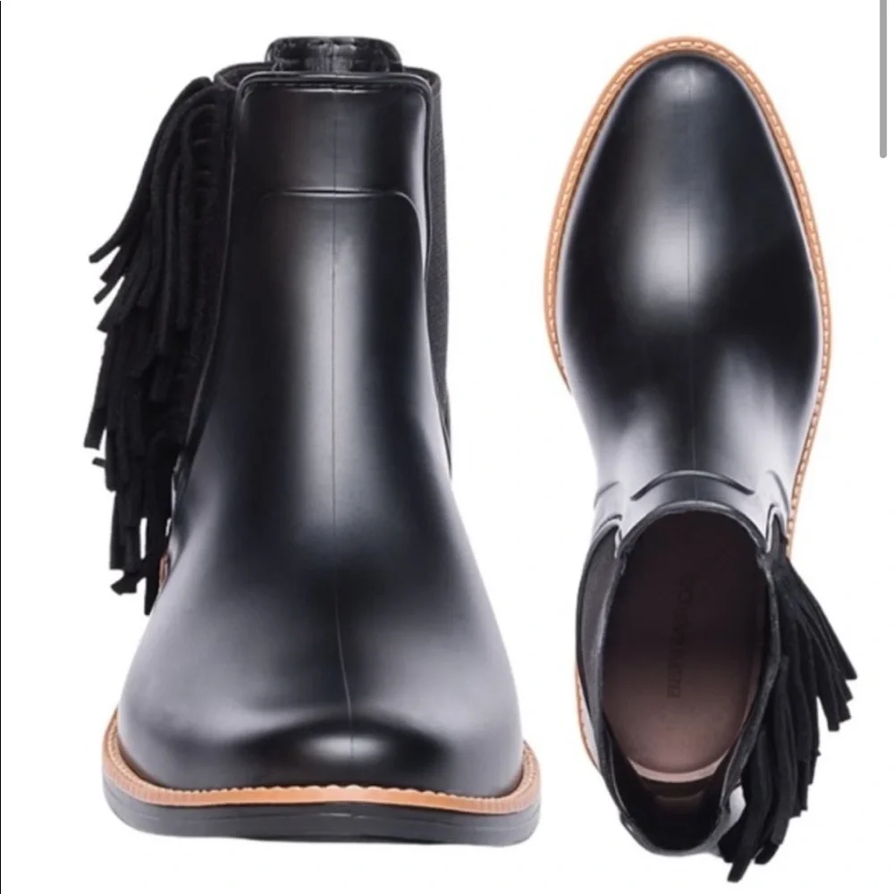 Bernardo Penney Rain Boot With Fringe In Black Size 6 - Picture 3 of 14